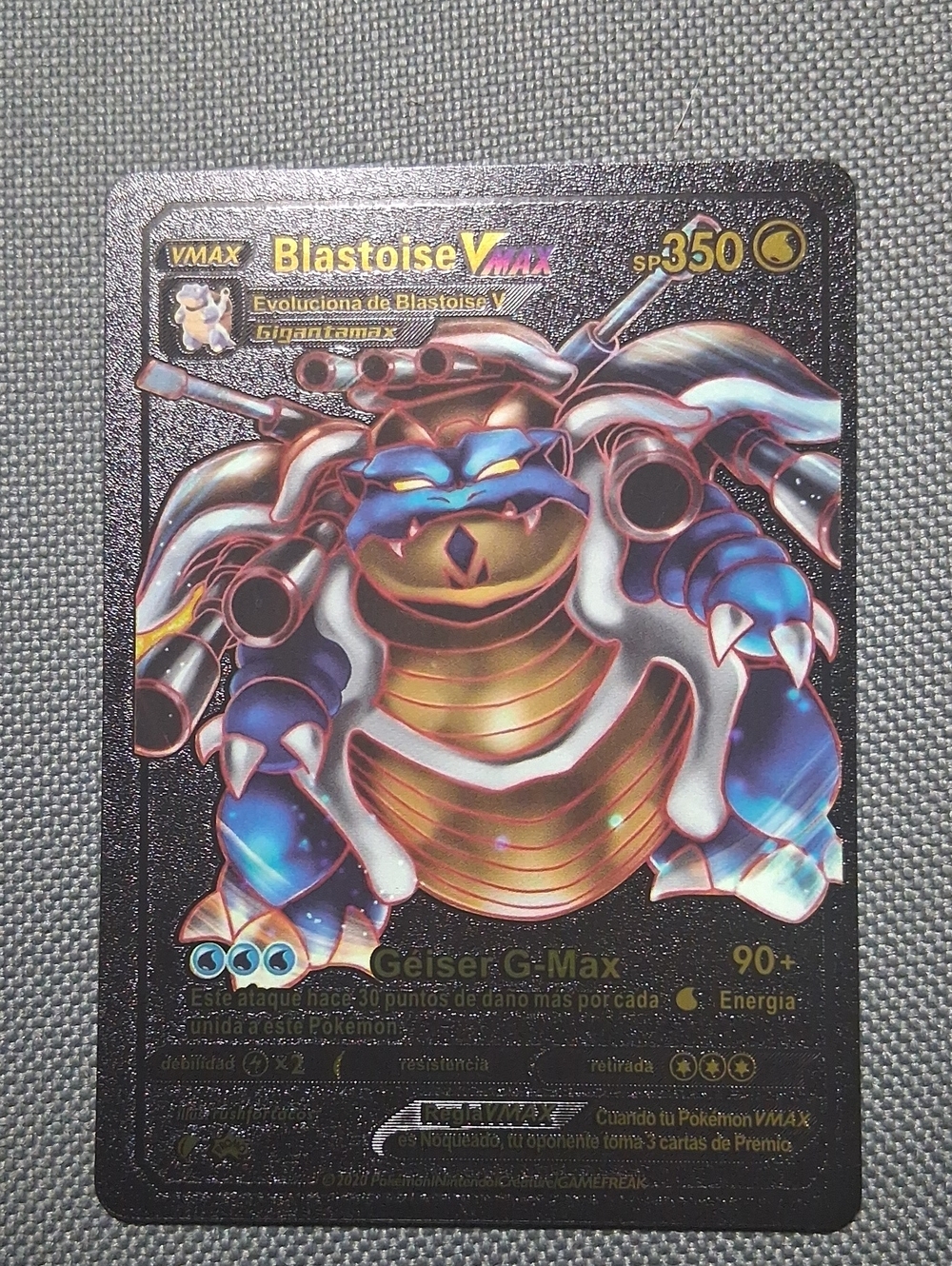 Blastoise VMAX Full Art Pokémon Card - Iridescent Blue & Gold